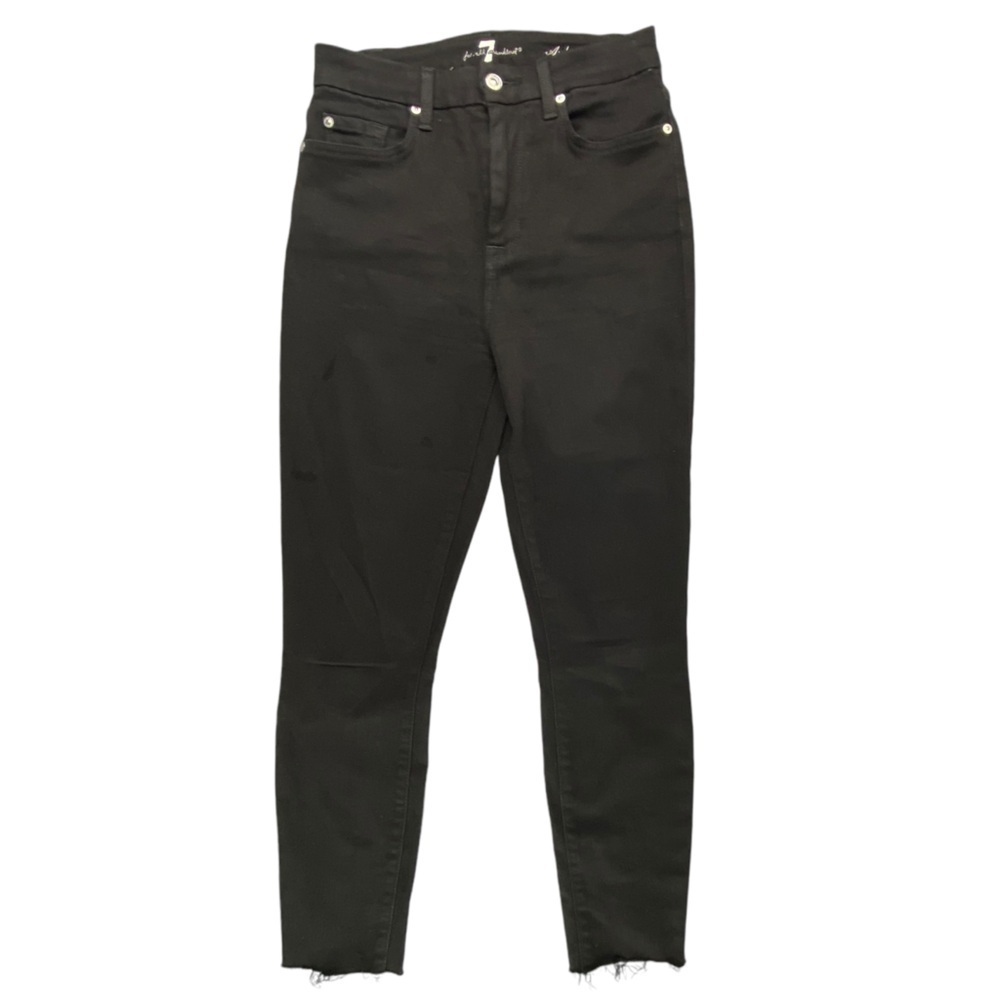 74AMK Aubrey black frayed hem denim skinny jeans women's size 27